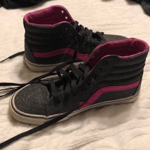 Glitter Black and Pink High Tops
